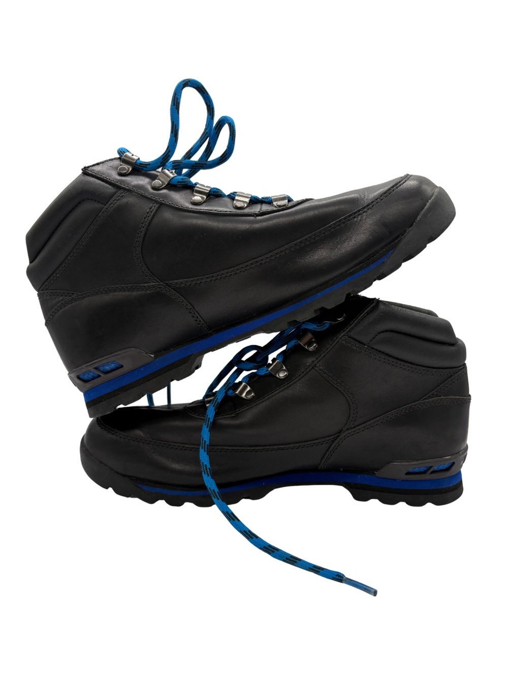 Timberland Euro Hiker Boots Black Blue Leather Hiking Boots Men’s 10.5